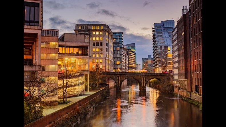 Manchester city riverside walk